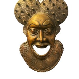 Masque bronze africain Bamun Cameroun-Maschera africana in bronzo Bamun Camerun
