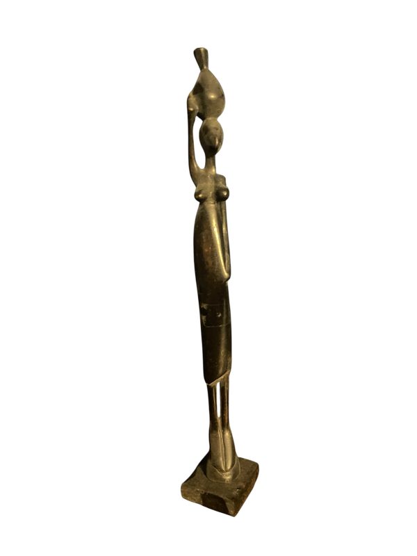Statue africaine en ébène de femme enceinte-Statua africana in ebano di una donna incinta