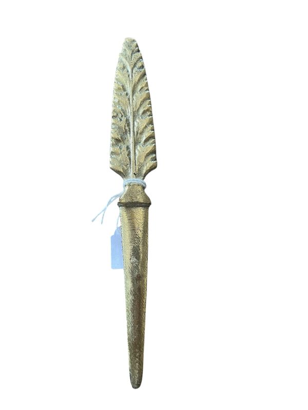 Tagliacarte a forma di foglia in bronzo-Ouvre lettre en bronze forme de feuille
