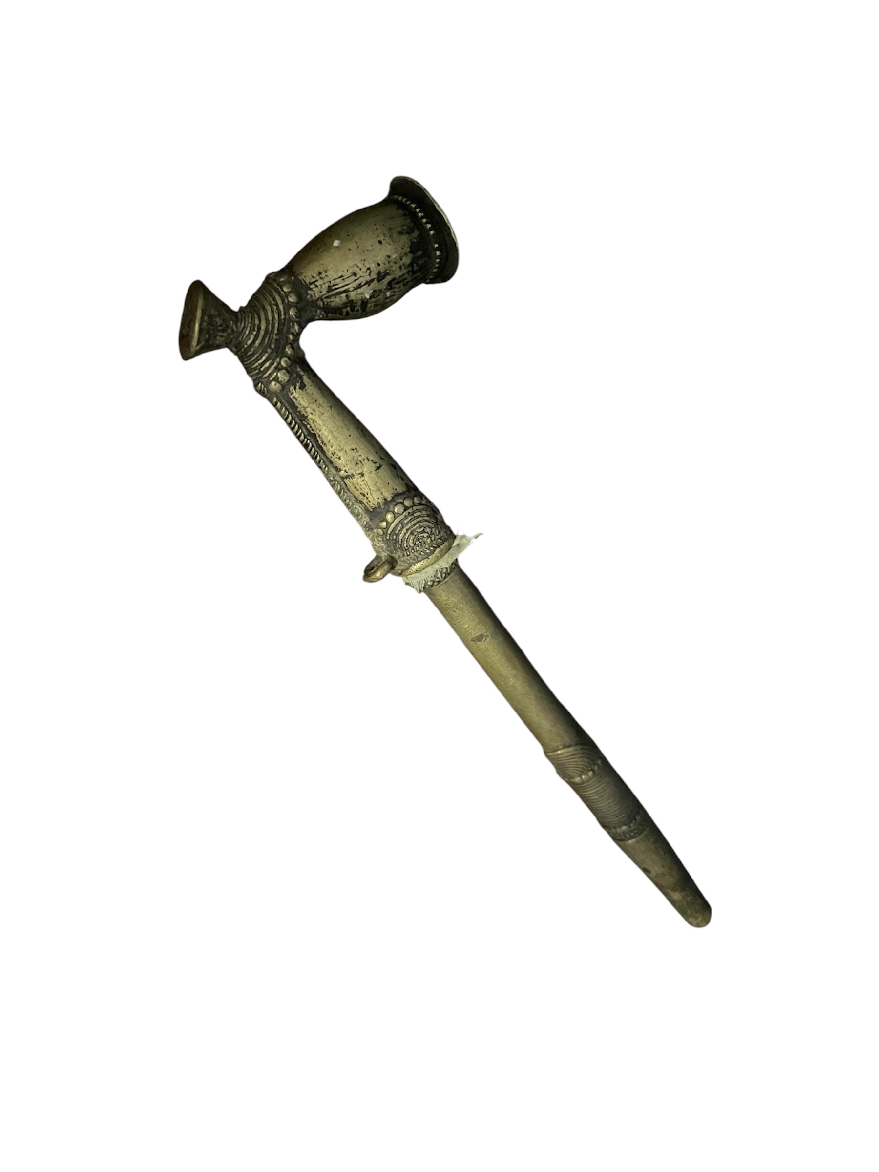 Pipe africaine en bronze 19ème siècle - Pipa africana in bronzo del XIX secolo