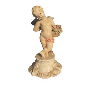 Figurine de Cupidon en porcelaine allemande (Meissen)-Figurina di Cupido in porcellana tedesca (Meissen)