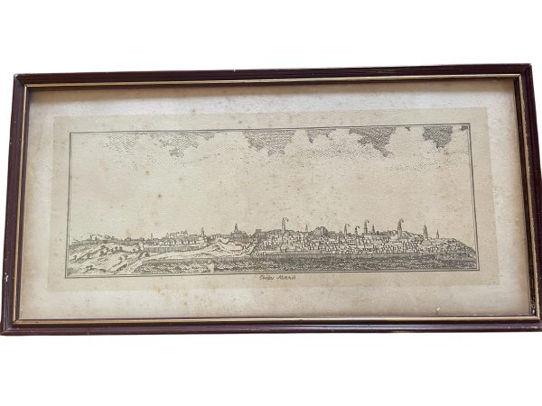 Incisione antica incorniciata Meknes Marocco-Gravure ancienne encadrée Meknes Maroc