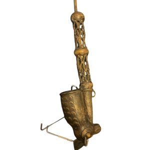 Pipe de cérémonie en bronze Bamoun Cameroun-Pipa cerimoniale in bronzo Bamoun del Camerun