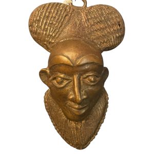 Masque Bamoun bronze à patine noire Cameroun Afrique - Maschera in bronzo Bamoun con patina nera Camerun Africa