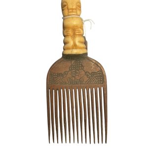 Peigne Bamoun en os et bois Cameroun Afrique artisanat d'art - Pettine Bamoun in osso e legno Camerun Africa arti e mestieri
