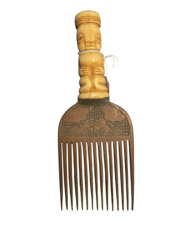 Peigne Bamoun en os et bois Cameroun Afrique artisanat d'art - Pettine Bamoun in osso e legno Camerun Africa arti e mestieri