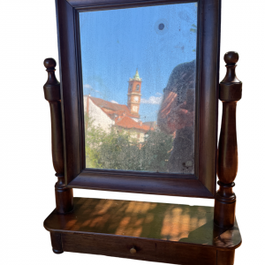 Specchio inclinabile da appoggiare Con cassetto sottostante e maniglia - Miroir inclinable sur pied avec tiroir en dessous et poignée