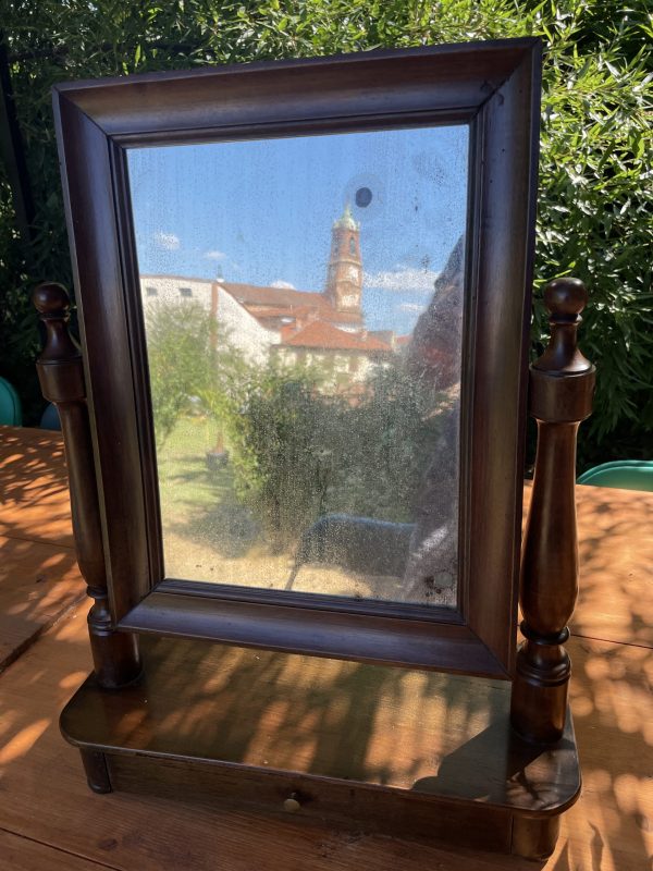 Specchio inclinabile da appoggiare Con cassetto sottostante e maniglia - Miroir inclinable sur pied avec tiroir en dessous et poignée – Image 2