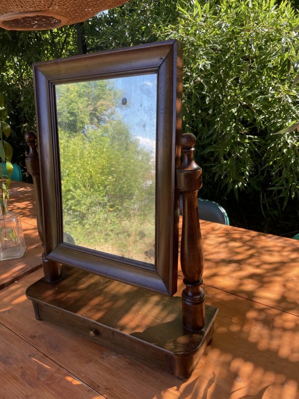 Specchio inclinabile da appoggiare Con cassetto sottostante e maniglia - Miroir inclinable sur pied avec tiroir en dessous et poignée – Image 4