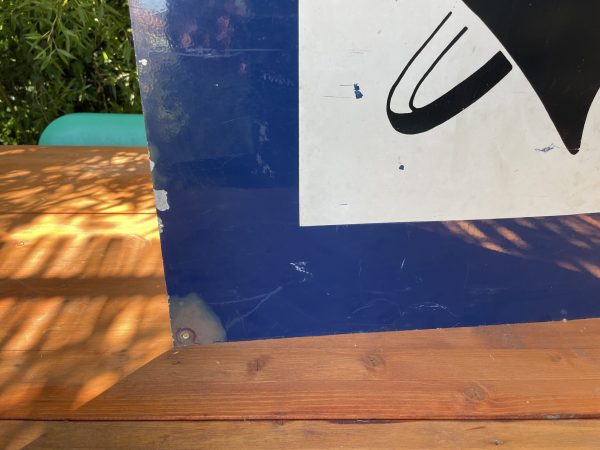 Cartello in metallo smaltato blu Segnaletica da cantiere Italia - Panneau en métal émaillé bleu Signalisation de chantier Italie – Image 3