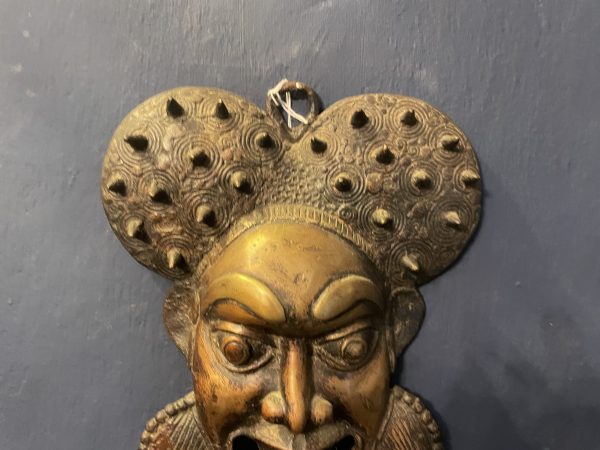 Masque bronze africain Bamun Cameroun-Maschera africana in bronzo Bamun Camerun – Image 4