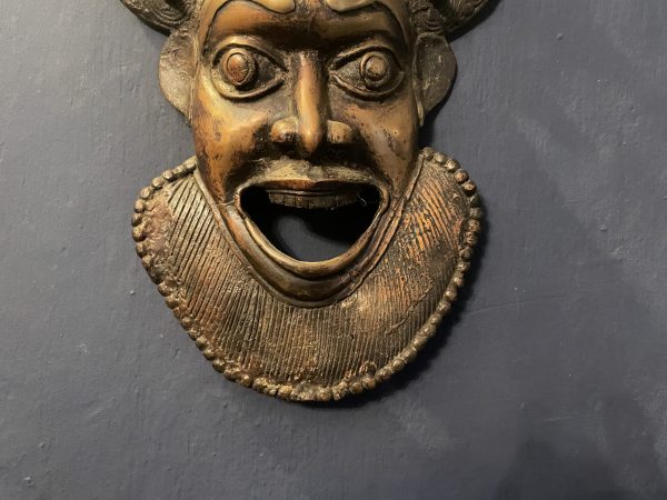 Masque bronze africain Bamun Cameroun-Maschera africana in bronzo Bamun Camerun – Image 3