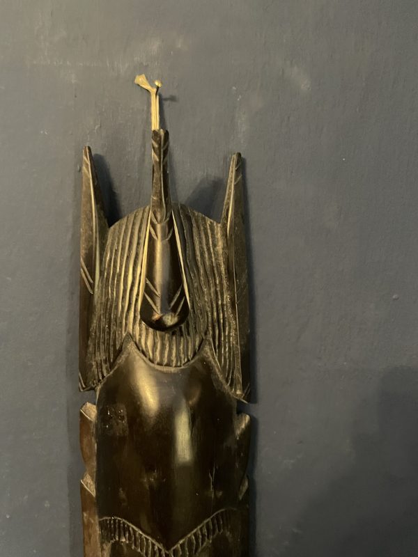 Masque africain à suspendre en bois noir-Maschera africana appesa in legno nero – Image 3