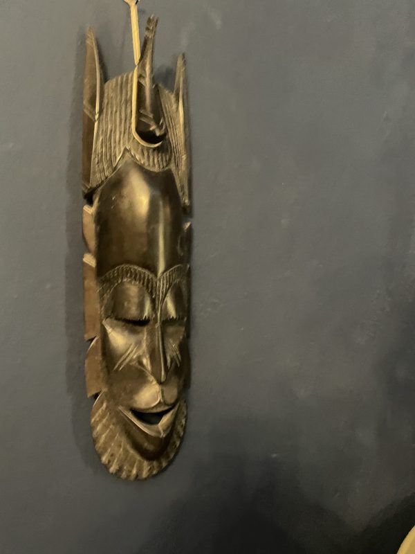 Masque africain à suspendre en bois noir-Maschera africana appesa in legno nero – Image 4