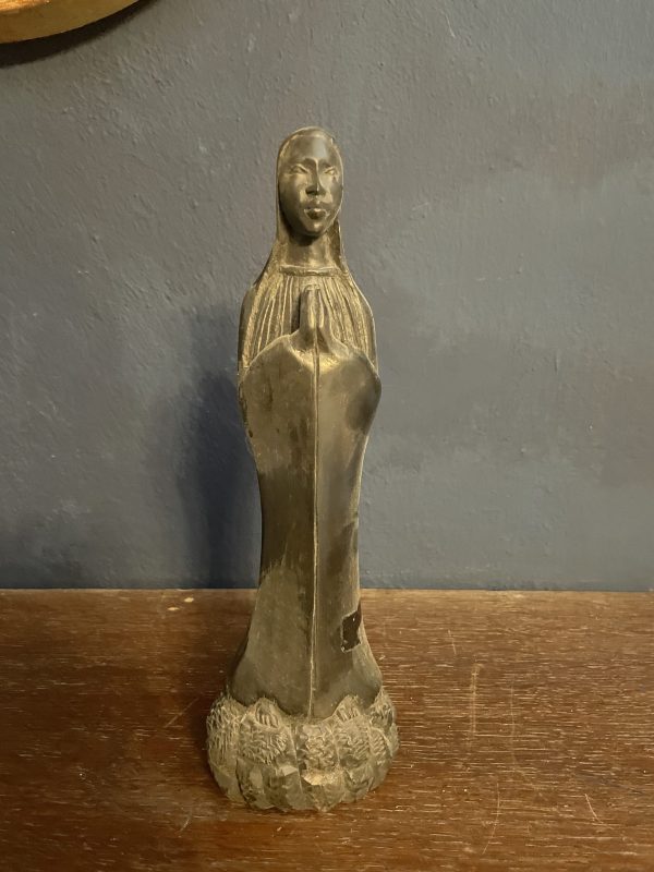 Statuette de Vierge en ébène travail africain-Statuetta della Vergine in ebano, opera africana – Image 2