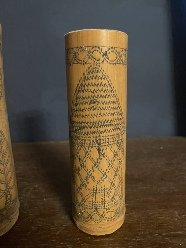Bambous gravés travail kanak 19ème siècle-Bambù incisi, opera Kanak, XIX secolo – Image 5