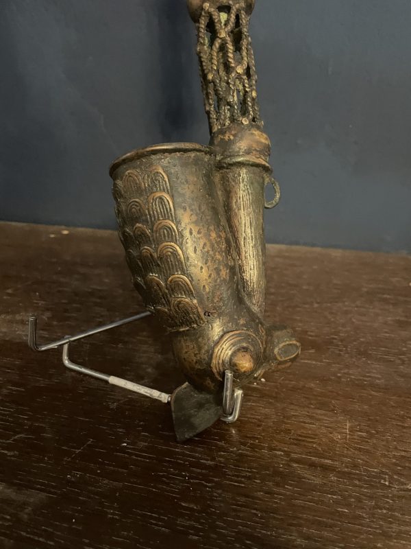 Pipe de cérémonie en bronze Bamoun Cameroun-Pipa cerimoniale in bronzo Bamoun del Camerun – Image 2