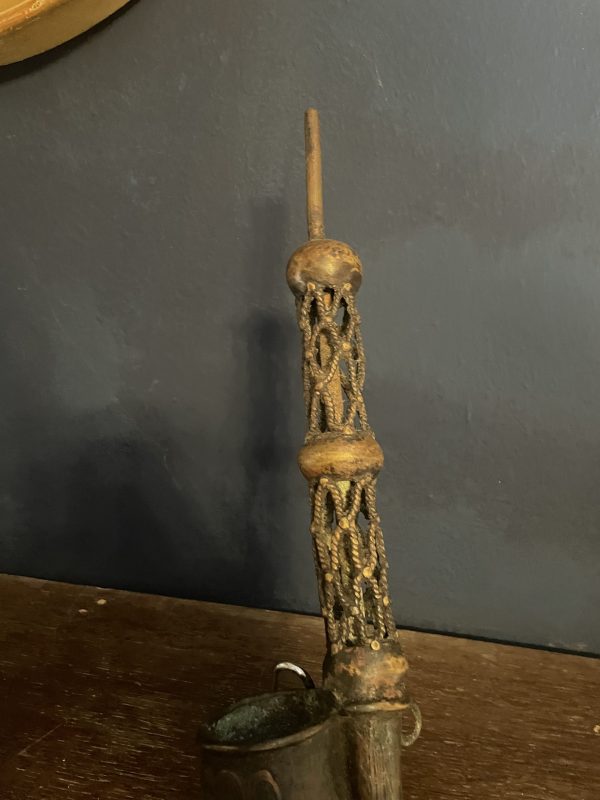 Pipe de cérémonie en bronze Bamoun Cameroun-Pipa cerimoniale in bronzo Bamoun del Camerun – Image 3