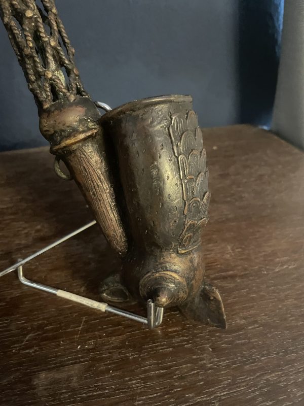 Pipe de cérémonie en bronze Bamoun Cameroun-Pipa cerimoniale in bronzo Bamoun del Camerun – Image 6