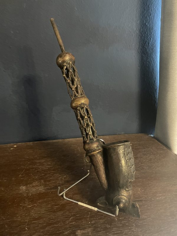 Pipe de cérémonie en bronze Bamoun Cameroun-Pipa cerimoniale in bronzo Bamoun del Camerun – Image 7