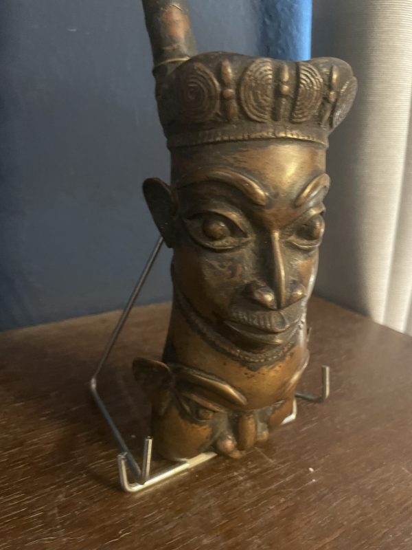 Pipe de cérémonie en bronze Bamoun Cameroun-Pipa cerimoniale in bronzo Bamoun del Camerun – Image 5