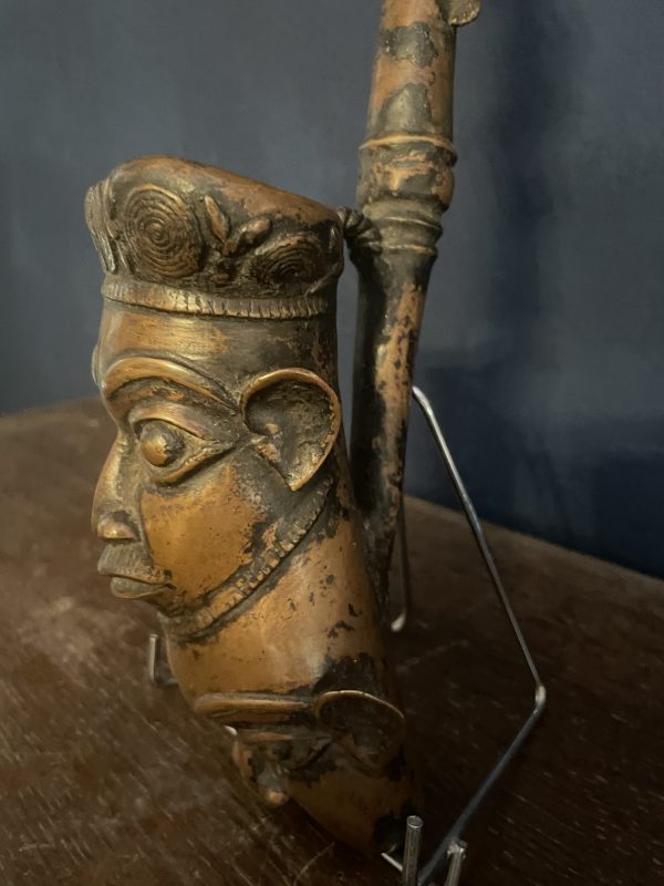 Pipe de cérémonie en bronze Bamoun Cameroun-Pipa cerimoniale in bronzo Bamoun del Camerun – Image 6