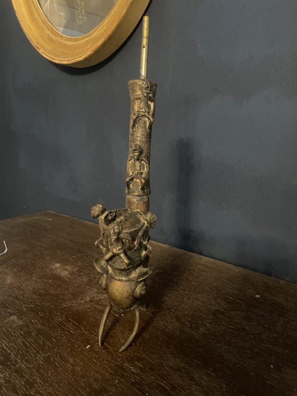 Pipe de cérémonie en bronze Bamoun Cameroun-Pipa cerimoniale in bronzo Bamoun del Camerun – Image 2