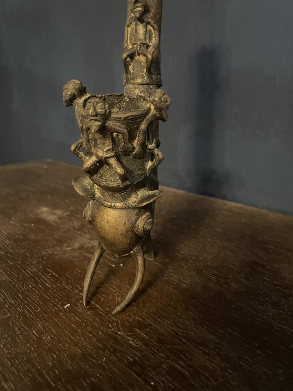 Pipe de cérémonie en bronze Bamoun Cameroun-Pipa cerimoniale in bronzo Bamoun del Camerun – Image 3