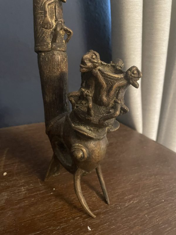 Pipe de cérémonie en bronze Bamoun Cameroun-Pipa cerimoniale in bronzo Bamoun del Camerun – Image 6