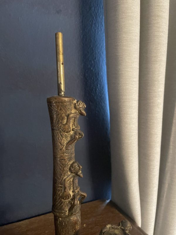 Pipe de cérémonie en bronze Bamoun Cameroun-Pipa cerimoniale in bronzo Bamoun del Camerun – Image 7