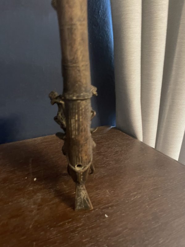 Pipe de cérémonie en bronze Bamoun Cameroun-Pipa cerimoniale in bronzo Bamoun del Camerun – Image 8