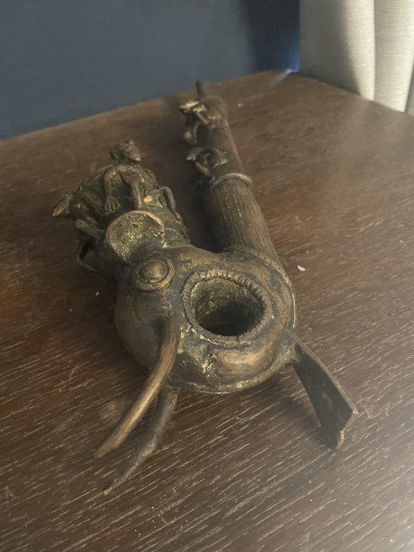 Pipe de cérémonie en bronze Bamoun Cameroun-Pipa cerimoniale in bronzo Bamoun del Camerun – Image 10