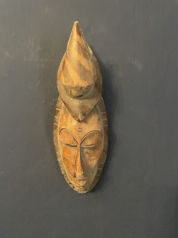 Masque africain du Sénégal en bois de teck-Maschera africana del Senegal in legno di teak – Image 3