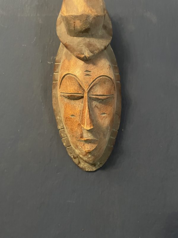 Masque africain du Sénégal en bois de teck-Maschera africana del Senegal in legno di teak – Image 4