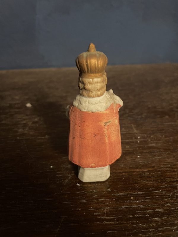 Statuette Enfant Jésus de Prague en porcelaine biscuit polychrome France-Statuetta del Bambino Gesù di Praga in porcellana biscuit policroma Francia – Image 4
