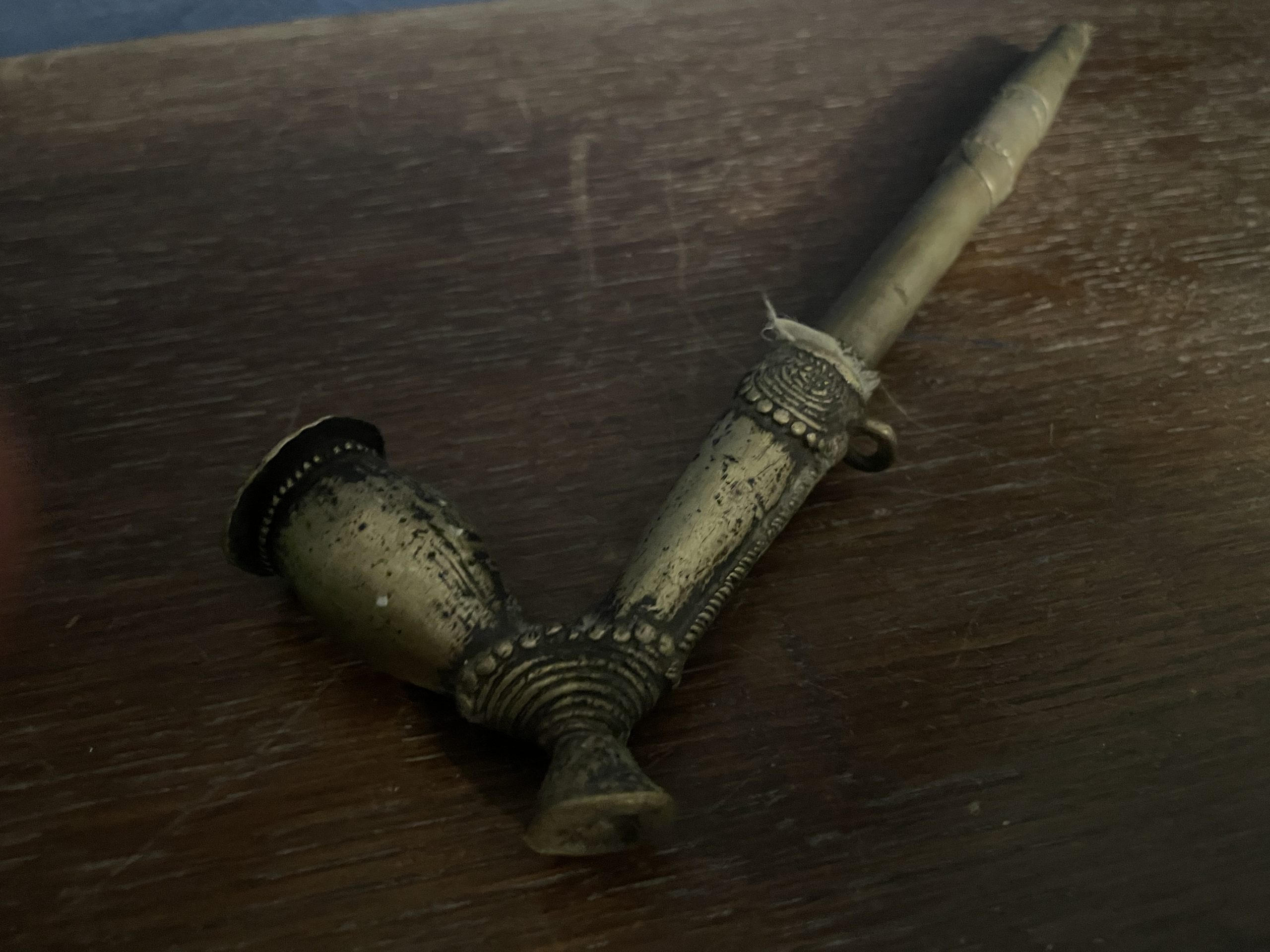 Pipe africaine en bronze 19ème siècle - Pipa africana in bronzo del XIX secolo – Image 3