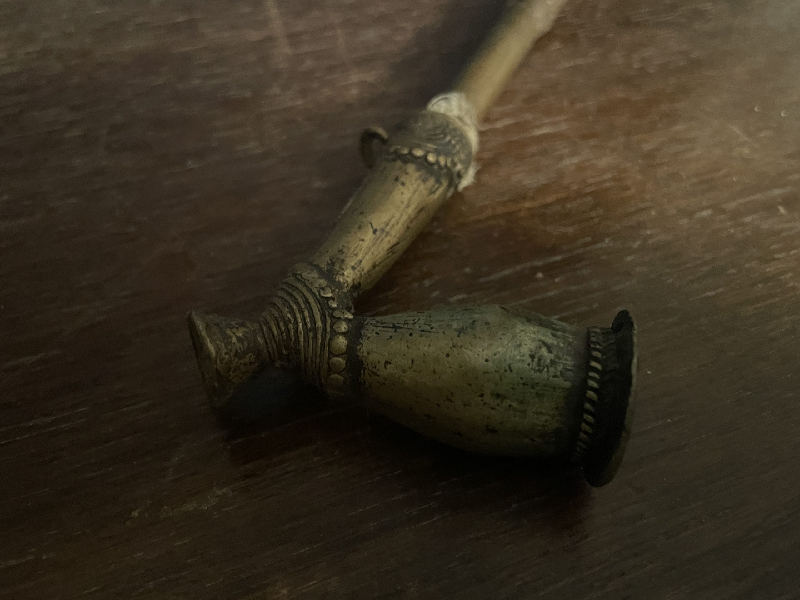 Pipe africaine en bronze 19ème siècle - Pipa africana in bronzo del XIX secolo – Image 5