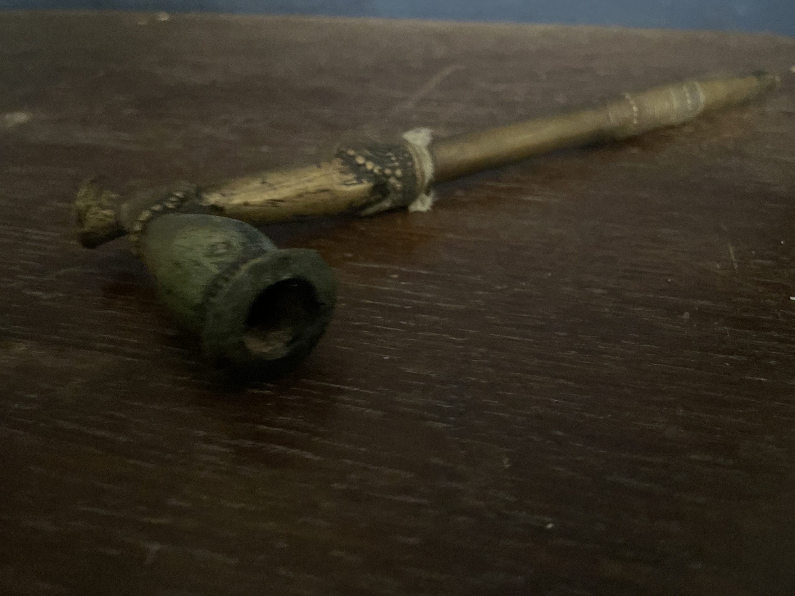 Pipe africaine en bronze 19ème siècle - Pipa africana in bronzo del XIX secolo – Image 7