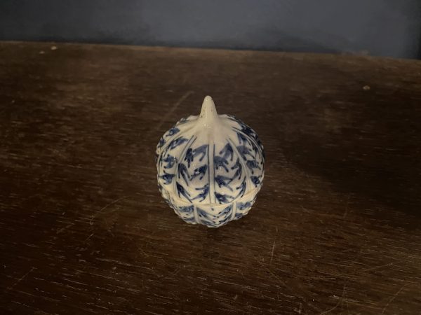 Pot à gingembre miniature ancien en porcelaine de Chine, bleu et blanc-Antico barattolo di zenzero in miniatura in porcellana cinese blu e bianca – Image 3