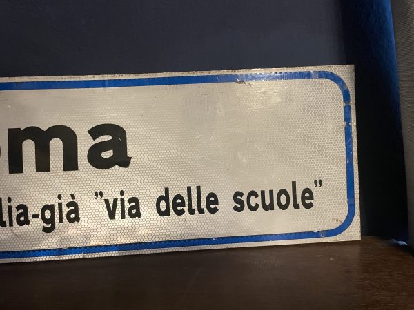 Panneau métallique nom de rue italienne Via Roma - Cartello in metallo con il nome della strada italiana Via Roma – Image 3