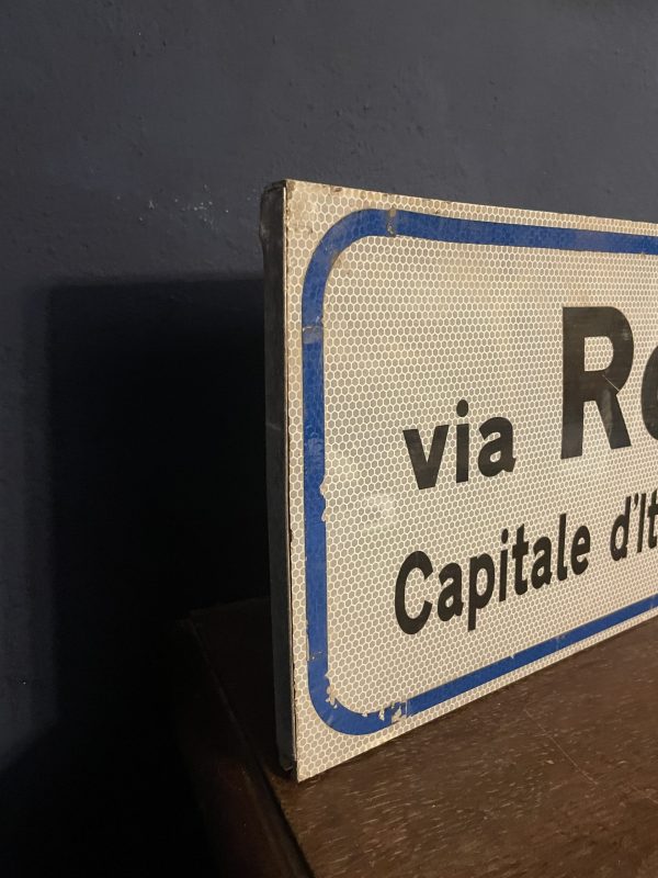 Panneau métallique nom de rue italienne Via Roma - Cartello in metallo con il nome della strada italiana Via Roma – Image 4