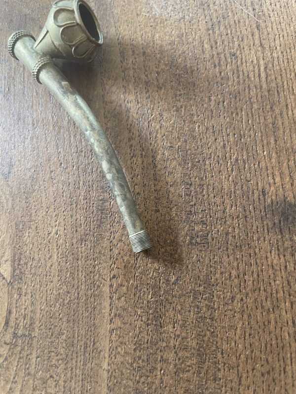 Tubo in ottone antico, lavorazione asiatica-Pipe ancienne en laiton travail asiatique – Image 4