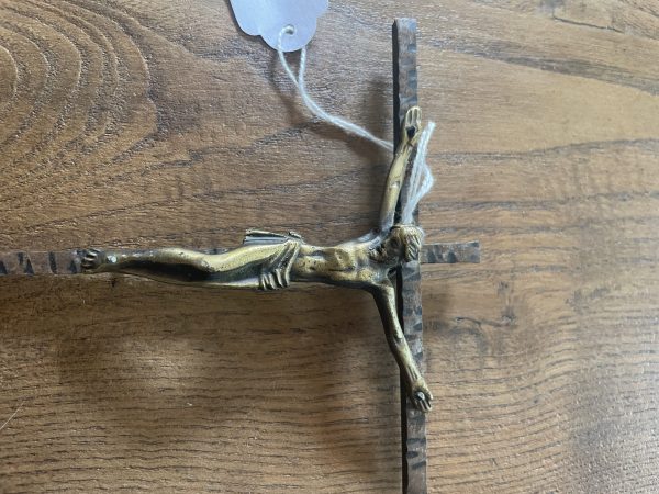 Crocifisso in bronzo e metallo-Crucifix en bronze et métal – Image 4