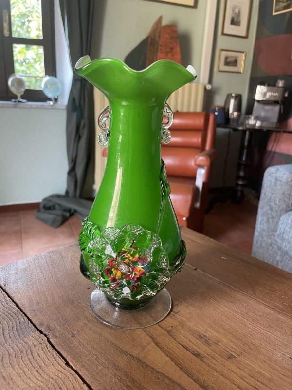 Vaso verde di Murano - anni '70 - Vase en verre de Murano - années 70 – Image 2
