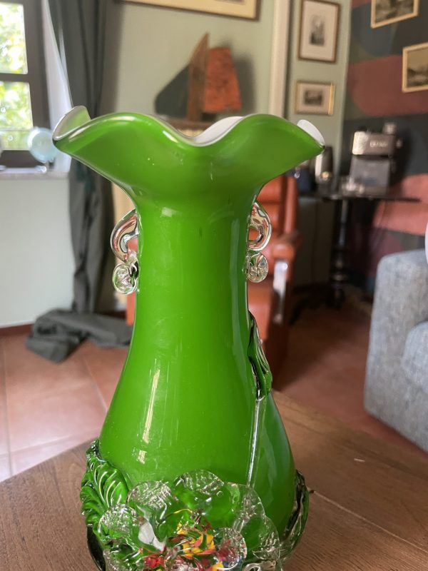 Vaso verde di Murano - anni '70 - Vase en verre de Murano - années 70 – Image 4