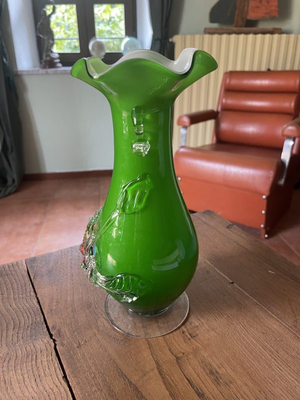 Vaso verde di Murano - anni '70 - Vase en verre de Murano - années 70 – Image 6