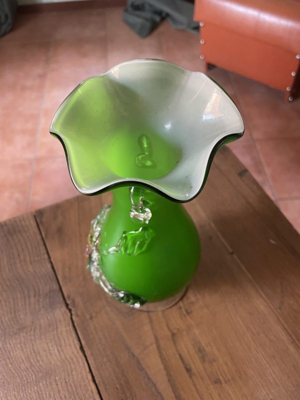 Vaso verde di Murano - anni '70 - Vase en verre de Murano - années 70 – Image 7