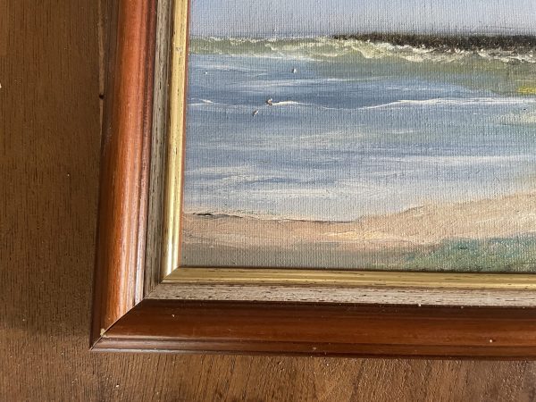 Olio su tela Mare in Normandia firmato-Huile sur toile Bord de mer en Normandie signée – Image 5