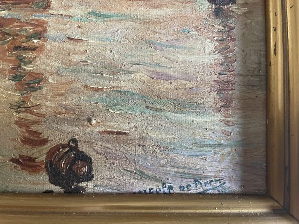 Olio su tela "Barche a vela" - Francia - Huile sur toile "Voiliers" - France – Image 6