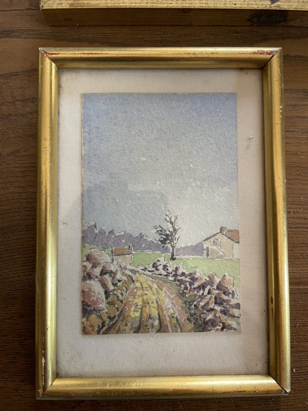 4 acquerelli incorniciati Paesaggi della Francia - 4 aquarelles encadrées Paysages de France – Image 3